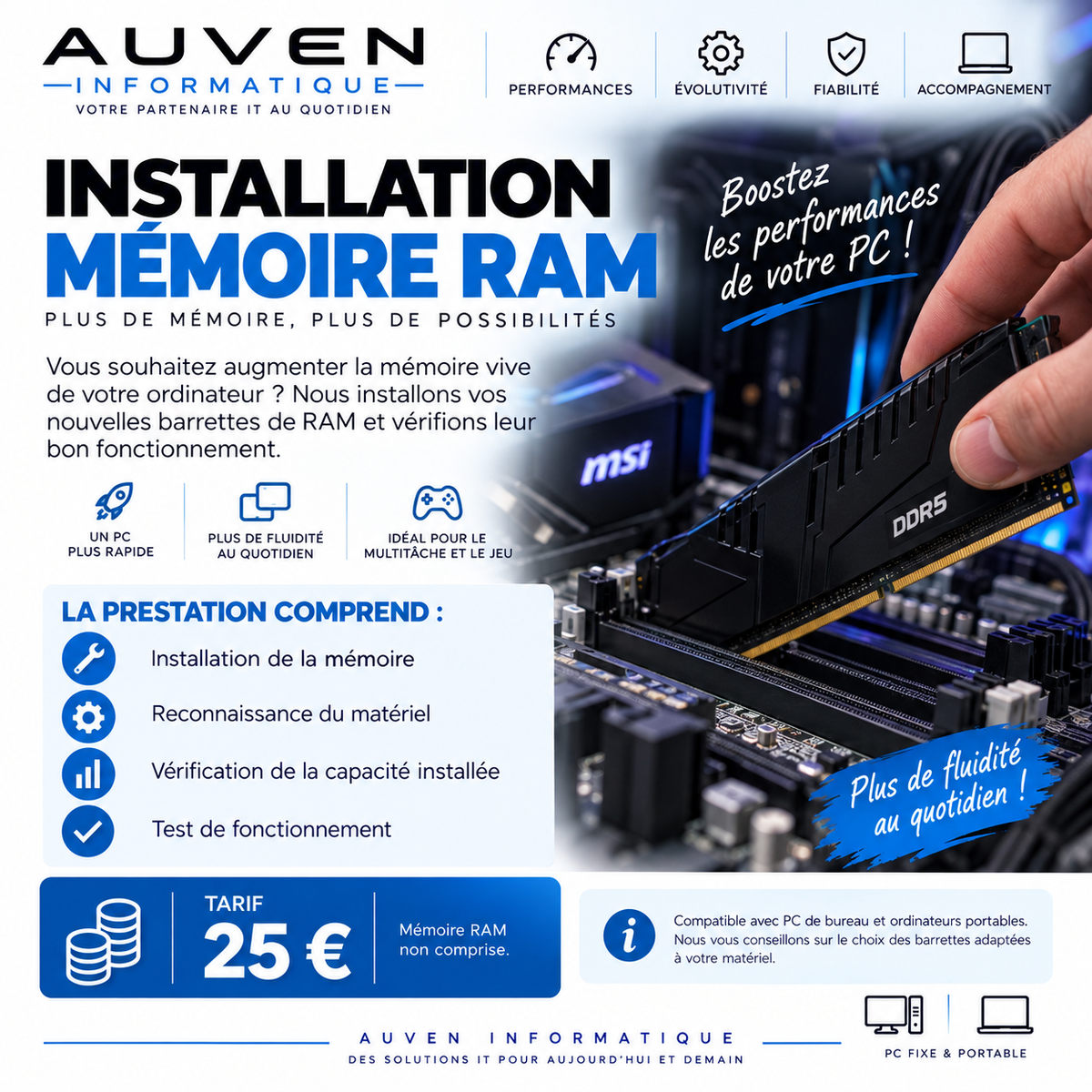 Installation mémoire RAM