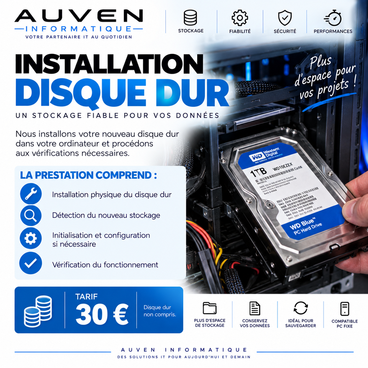 Installation disque dur