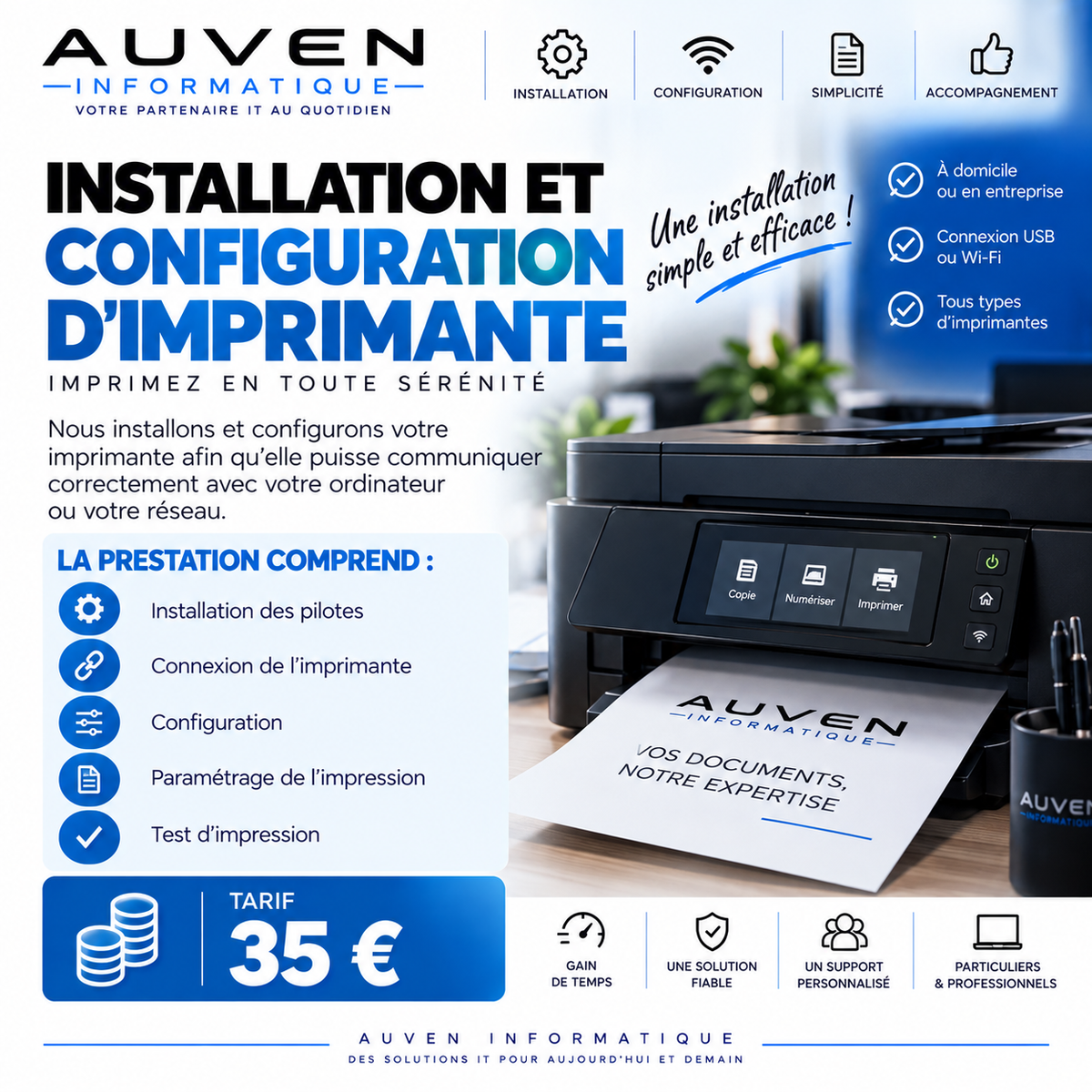 Installation et configuration d'imprimante