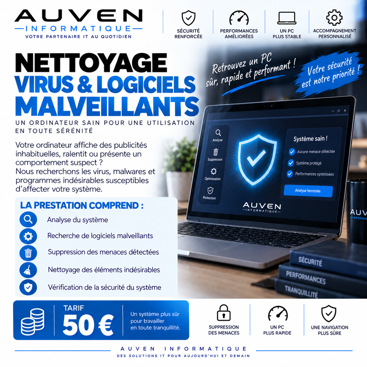 Nettoyage virus et logiciels malveillants